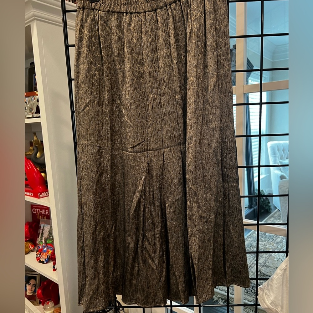 EUC Long olive green Pleated Skirt Vintage Sir James size 10